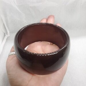 Max Mara‎ Women's Thick Brown Bracelet, 1.5 Inches Wide, Made in Italy